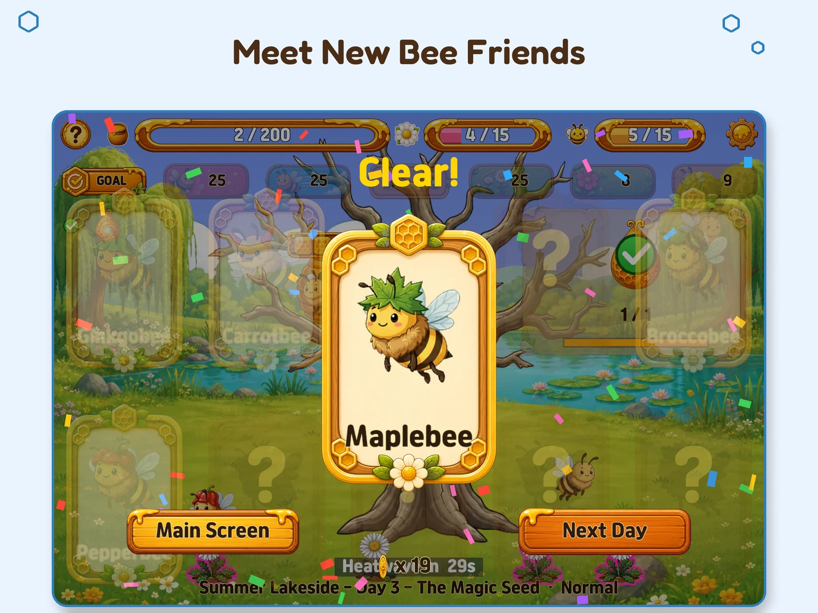 A newly discovered bee friend joining Honeybee Town